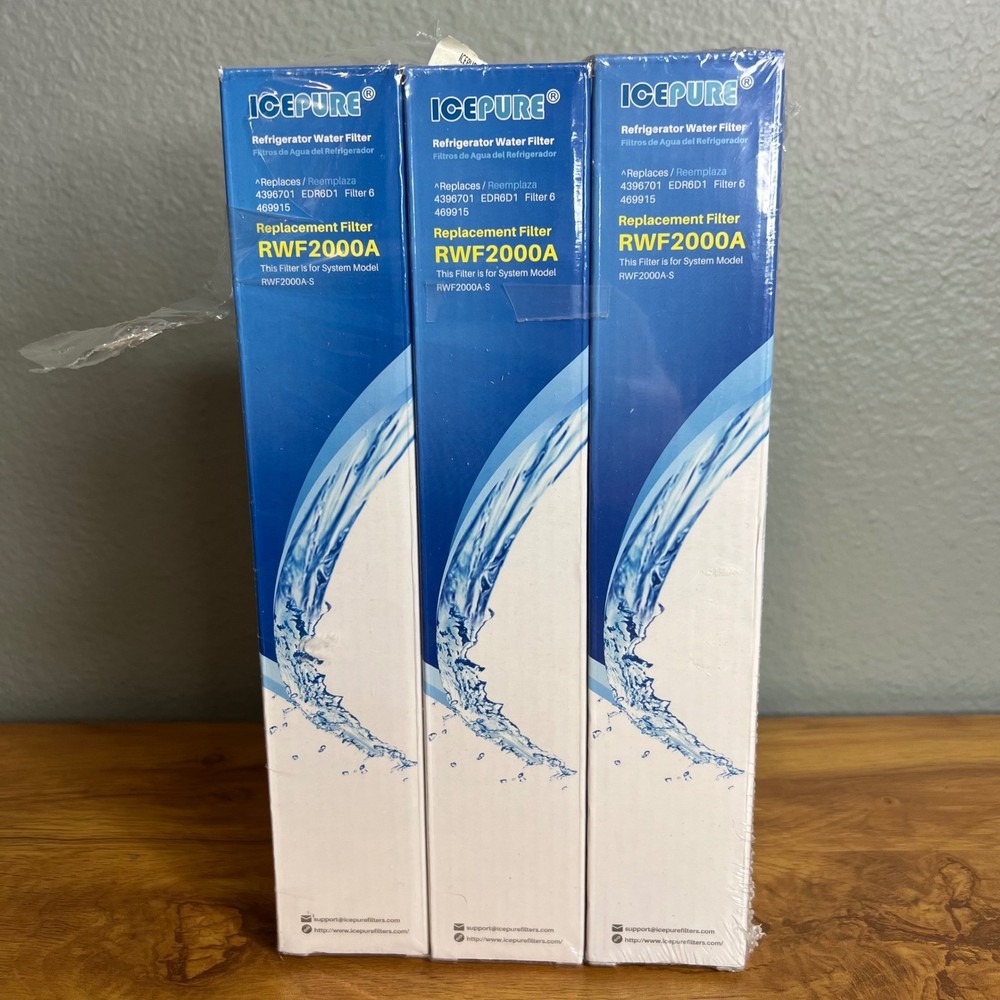 ICEPURE RWF2000A Refridgerator Water Filter Replacement Cartridge 3 Pack NEW