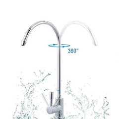 1/4» RO Water Filter Curved Sink Faucet Tap Chrome Reverse Osmosis Drinking