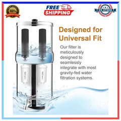2 Black Purification Elements & 2 Fluoride Filters Compatible with Berkey System