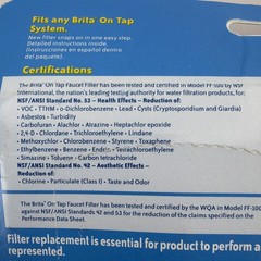 Brita Faucet Replacement Filters 2-Pack (1 package) White FF-100 New Sealed