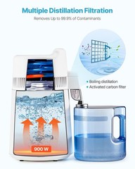 VEVOR Water Distiller 6L 900W Stainless Steel White