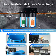 2-Stage Whole House Water Filtration System, 50000 Gal. Capacity with 3/4 In. Pu