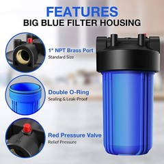2Pack 10 Inch Big Blue Whole House Water Filter Housing For 10″ x 4.5″ Filters