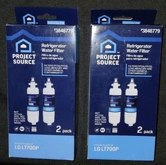 2 Project Source Refrigerator Water Filter LG LT700P 2 Packs Water Filters NEW