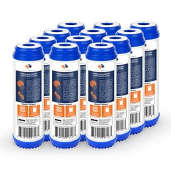 12 Pack of Granular Activated Carbon 5 Micron Water Filter Cartridge by Aquaboon