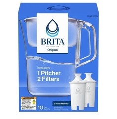 Brita Champlain 10-Cup Water Filter Pitcher + 2 Filters, NEW – Free Shipping.