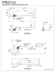 Kingston Brass KTBLD1 Buckingham Universal Front or Side Mount Toilet Tank