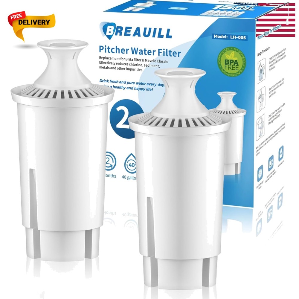 Coconut Shell 2-Pack Water Pitcher Filter – Removes Chlorine & Heavy Metals