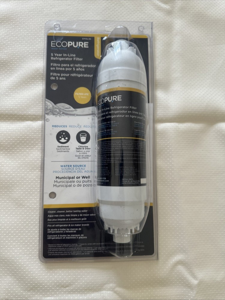 EcoPure EPINL30 5 Year In-Line Refrigerator Filter