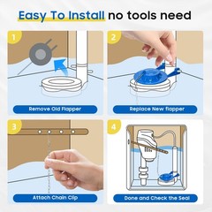 Toilet Flapper Replacement Kit 2 Inch 2 Stainless Chains for American Standard