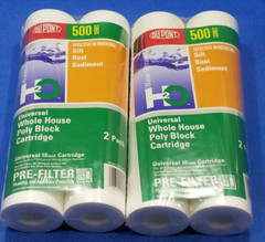 Lot Of 2 Twin Pack Dupont 500 Series 10″ Whole House Poly Block Water Filters