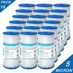 18-Pack 10″x4.5″ Whole House Pleated Sediment Water Filter for Big Blue 5-Micron