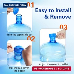Gofriipai Upgraded 3 and 5 Gallon Water Jug Cap, Silicone Reusable Replacement C