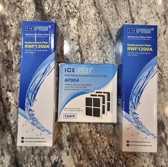New Two ICEPURE Refrigerator Water Filters and One 3 Pack Air Filters Kenmore LG