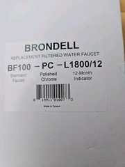 Brondell Water Filter Faucet BF100 – PC -L1800/12 Chrome, 12 Month Indicator