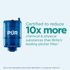 PUR Plus Horizontal Faucet Mount Filtration System One Size, Metallic Grey