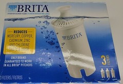 Brita Standard Pitcher Replacement Filter 3 Pack Removes Mercury Copper Cadmium