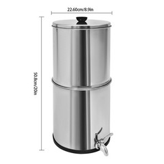8.5L Gravity-Fed Water Filter Countertop Water Purification System w/2 Filters
