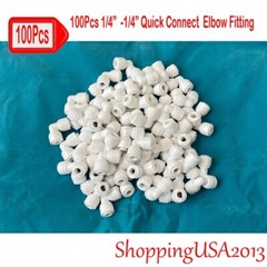 100Pcs 1/4″-1/4″ Quick Connect Elbow Fittings Connector Push Fit In RO Undersink