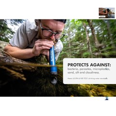 Lifestraw Personal Water Filter: 99.999999% Bacteria Removal for Hiking & More