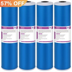5 Micron 20″x4.5″ GAC Granular Activated Carbon Water Filter Big Blue 1-4 PACK