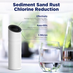 20″x4.5″ 5 Micron Sediment Carbon Block Whole House Water Filter Replacement Set