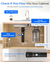 15UA Under Sink Water Filter – Reduces Lead, Chlorine, Bad Taste & Odor