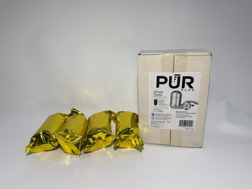 PUR PLUS Faucet Mount Water Filtration System 3-in-1 Lead Reduction Chrome
