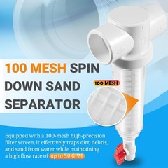 100 Mesh 1-1/2″ Spin Down Sand Separator Fits Rusco Vu-Flow Spin-Down Filter