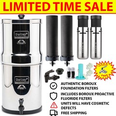 BLEMISHED Berkey Water Filter w/ Boroux Black & Boroux Fluoride Filters
