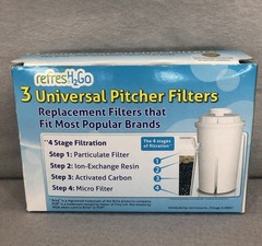 Refresh2Go Universal Pitcher Replacement Filters, White (3pack)