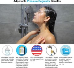 RV Water Pressure Regulator for RV Camper. Brass Lead-free Adjustable Water Pres