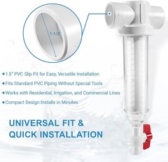 1-1/2″ Spin Down Sand Separator for 50 Gpm Sediment Water Filter System 100 Mesh