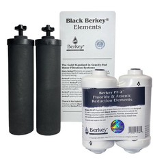 NEW 1-Combo Pack Berkey PF-2 Fluoride Water Filters & Berkey Black Carbon BB9-2