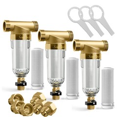 3Pack SimPure Home Whole House Water Filter Spin Down Sediment Pre-Filter System