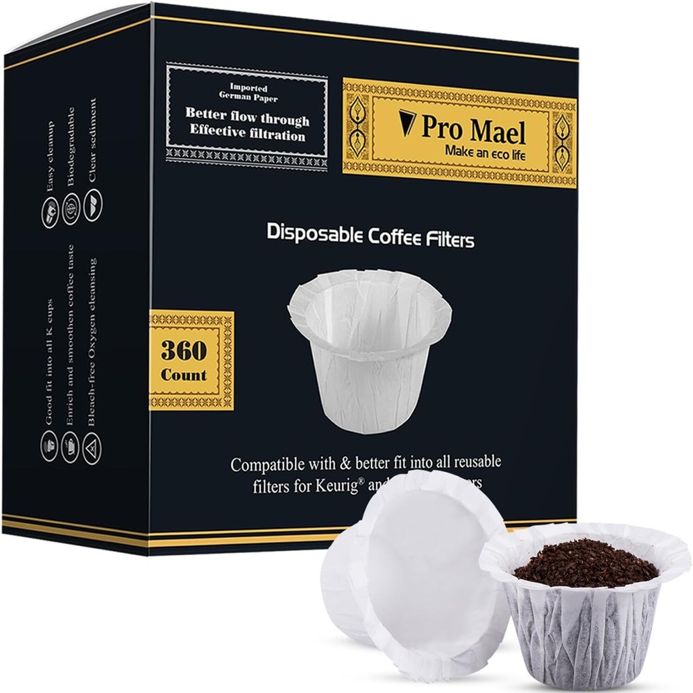 Pro Mael 360 Count Disposable K Cup Filters, Coffee Filter 360 Count, White