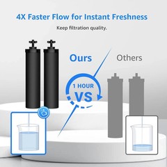 2 Pack Black Water Filters for Berkey Gravity System BB9-2 Replacement Elements