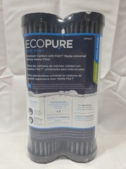 EcoPure EPW2F Premium FACT Universal Whole Home Filter (2 Pack), Dark Gray/Black