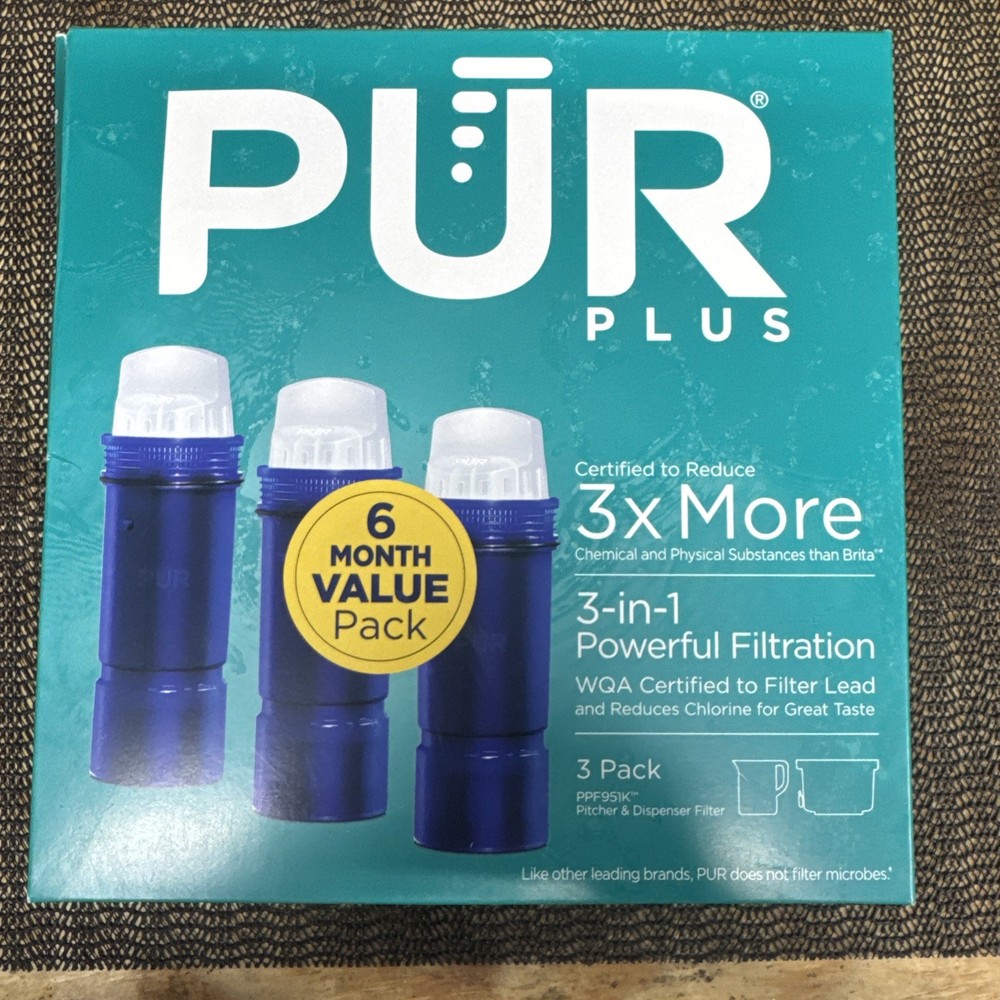 PUR Plus Water Filter Replacement for Pitchers & Dispensers 3 Count