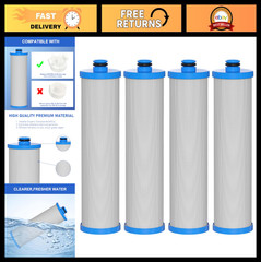 RV Water Filter 2.5 x 10″ – Compatible Replacement for RCS/FR1, 4-Pack Filtratio
