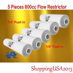 5 Pcs 800 ML 1/4-1/4 Flow Restrictor Push In Quick Connect RO Water Filter