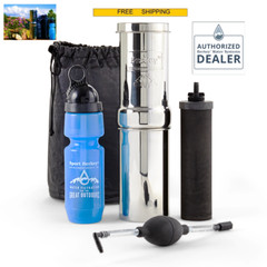 Go Berkey®Kit Water Survival w 1 Black Berkey Filter, Sport Bottle, Primer, Case