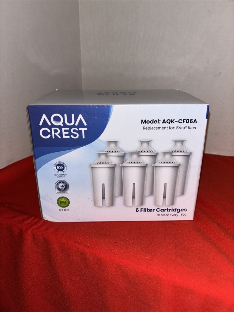 AQUA CREST AQK-06. 6 SEALED FILTER CARTRIDGES.