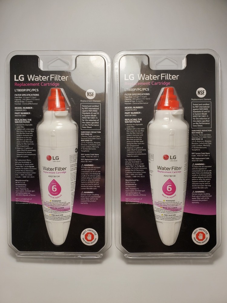 LG LT800P/PC/PCS ADQ73613403 Water Filter Replacement Cartridge – 2-Pack