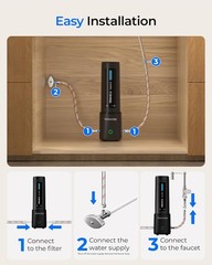 UL12A Under Sink Water Filter, Upgraded for 10UA, No Drill Required for Renters