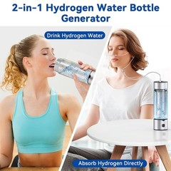 Hydrogen Water Bottle Generator Portable 460ml Rechargeable SPE PEM Ionizer Fast