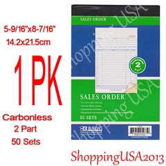 1 X Invoice Sales Order Book 50 Set Forms 2 Part Carbonless Receipt