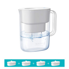 Waterdrop Lucid 10-Cup Water Filter Pitcher, NSF Certified, with 4 Filter, White