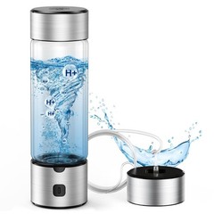 Hydrogen Water Bottle Generator Portable 460ml Rechargeable SPE PEM Ionizer Fast