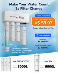 Ecoviva 1000GPD UnderSink Reverse Osmosis Water Filter Filtration System